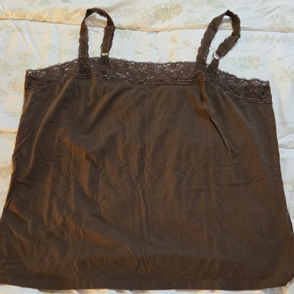 Route 66 Brown Camisole with Lace Trim